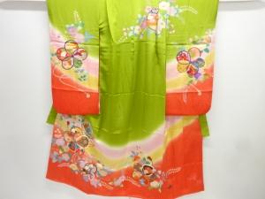 梅に花古典柄・鈴模様子供着物(長襦袢付き)